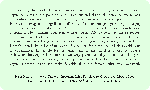 Quote on dry circumcised glans